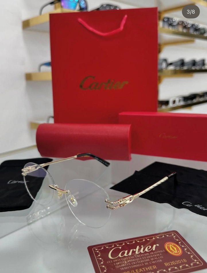 Cartier Kadın Altın Renkli Gözlük - Görsel 2