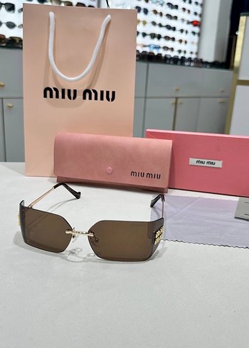 Miu Miu Kahverengi Minimalist Güneş Gözlüğü - Görsel 2