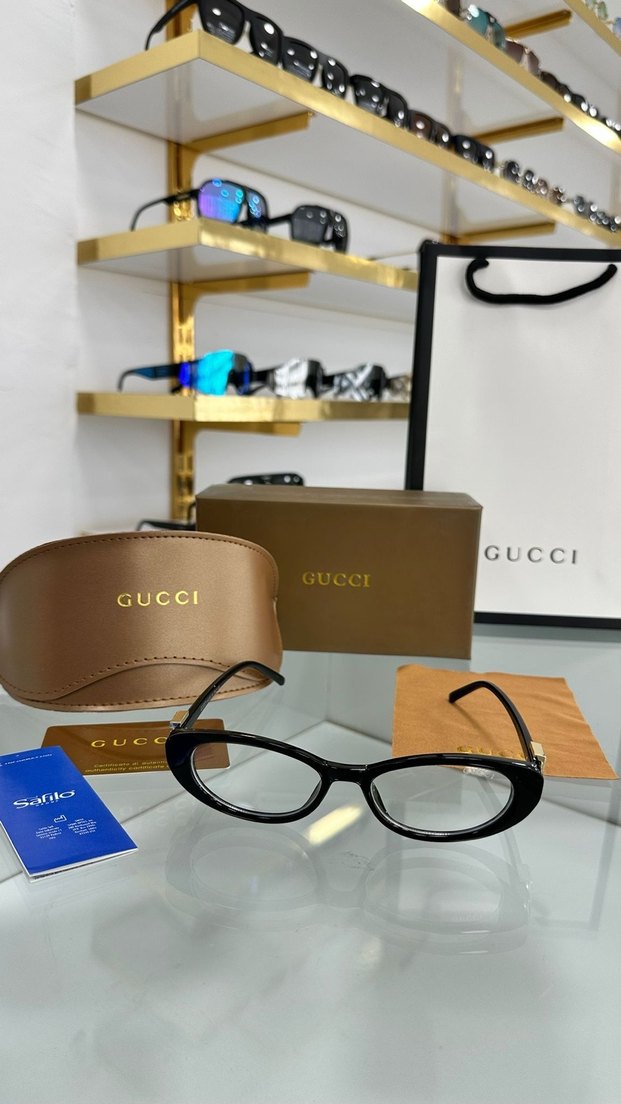 Siyah Parlak Gucci Kadın Gözlüğü - Görsel 2