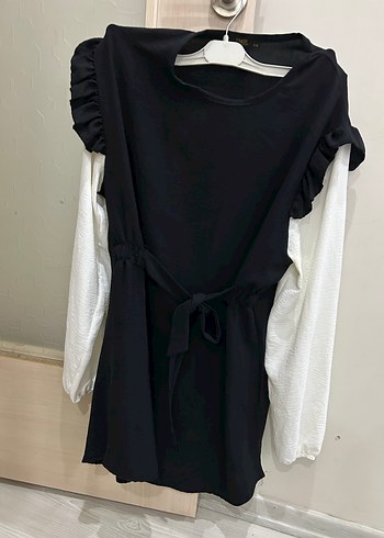 Uzun Kollu Siyah Hamile Tunik - Görsel 2