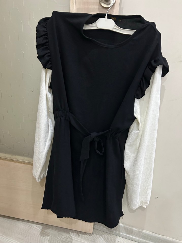 Uzun Kollu Siyah Hamile Tunik - Görsel 2