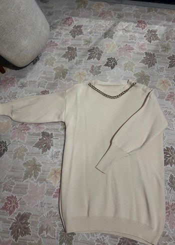 Zincir Detaylı Bej Kadın Triko - Görsel 2