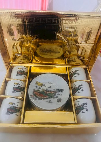 Altın Kutuda 6 Parça Desenli Kahve Fincanı Seti - Görsel 2