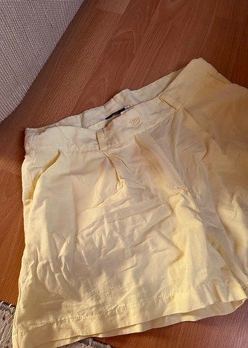 m Beden sarı Renk Sarı Keten Mini Şort