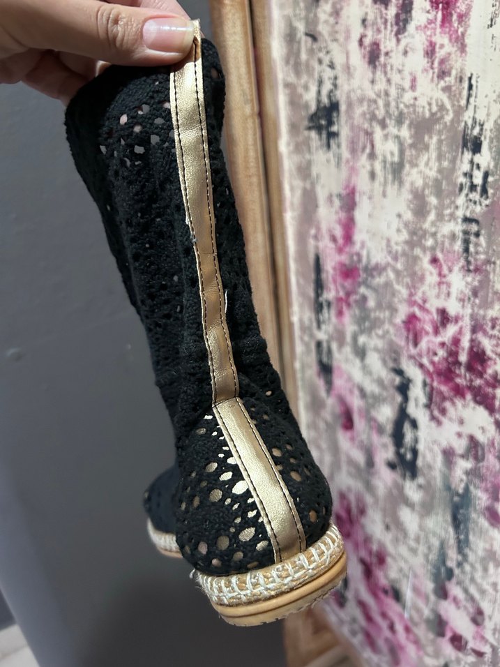 Siyah Nakışlı Dantel bot - Görsel 5