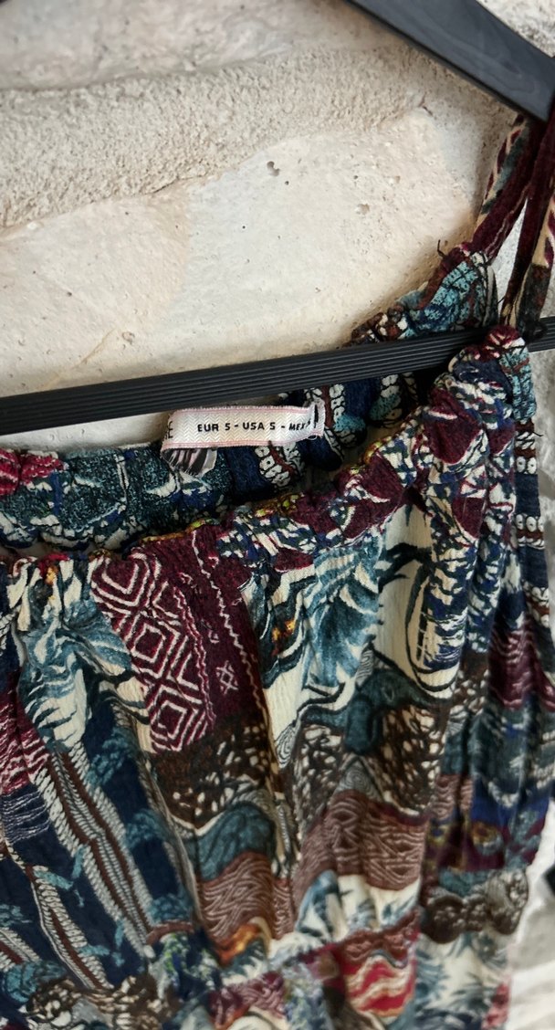 Bohem Çok Renkli mini Askılı Elbise - Görsel 4