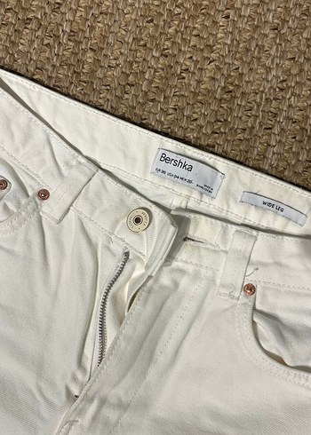 Kadın Beyaz kalın kumaş Jean - Görsel 4