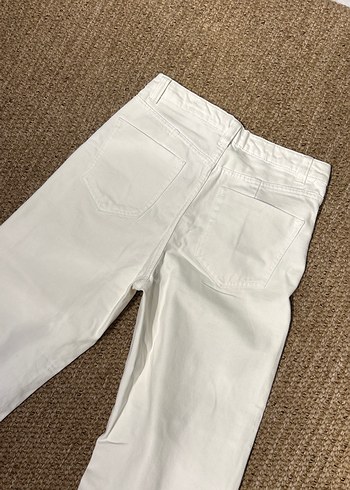Kadın Beyaz kalın kumaş Jean - Görsel 5