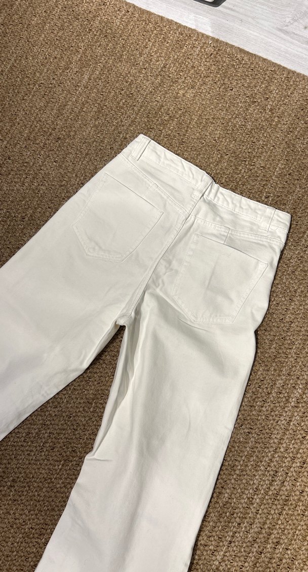 Kadın Beyaz kalın kumaş Jean - Görsel 5