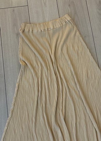 Bej Piliseli Kadın Etek - Görsel 2