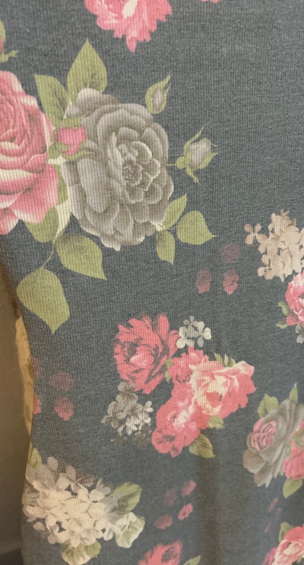 Gri Çiçek Desenli midi kalem Kolsuz Elbise - Görsel 4