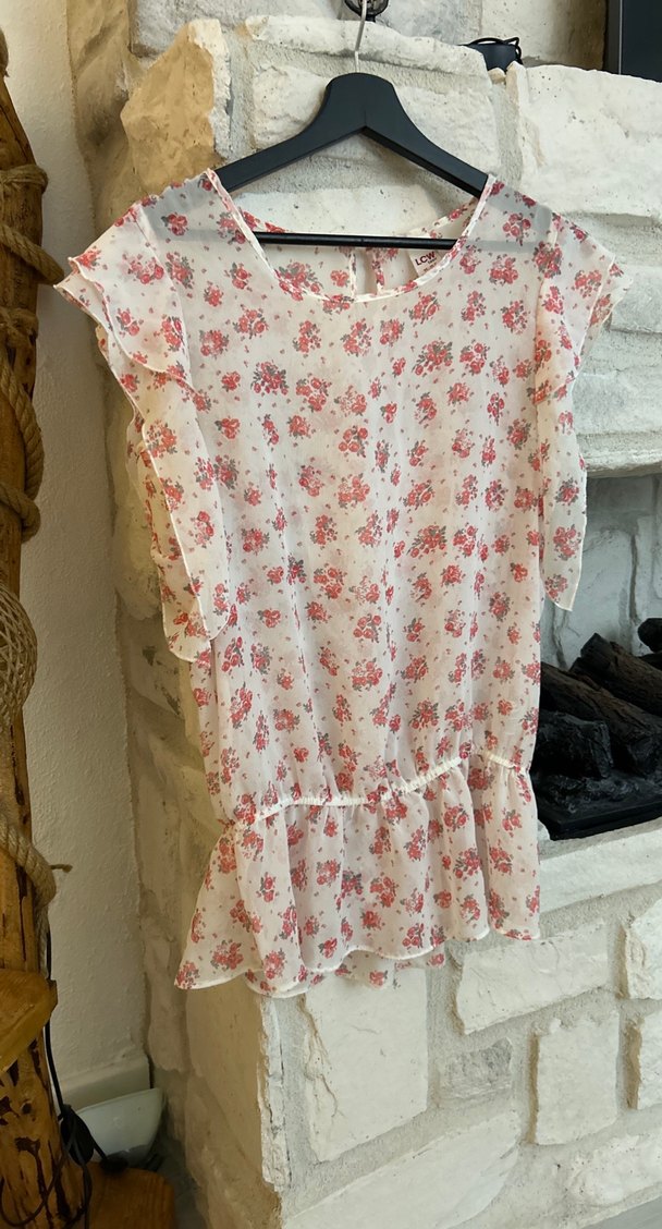 Pembe Çiçek Desenli  Bluz - Görsel 3