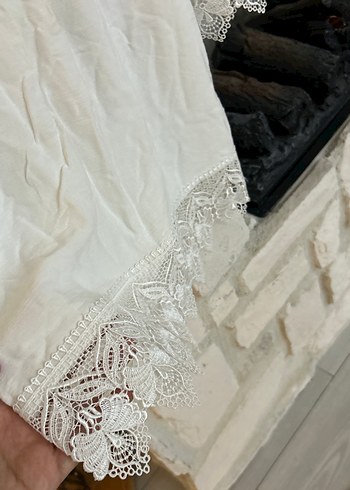 Dantel Detaylı Kısa Bohem Kadın Bluz - Görsel 3