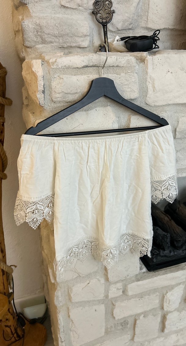 Dantel Detaylı Kısa Bohem Kadın Bluz - Görsel 4