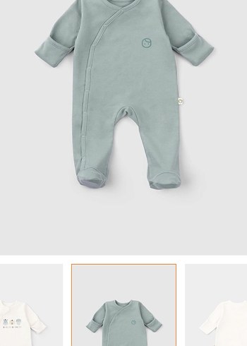 Beyaz Baskılı Pamuklu Bebek Tulum (0-3 ay) - Görsel 3