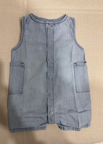 Mavi Kolsuz Denim Erkek Bebek Tulum - Görsel 2