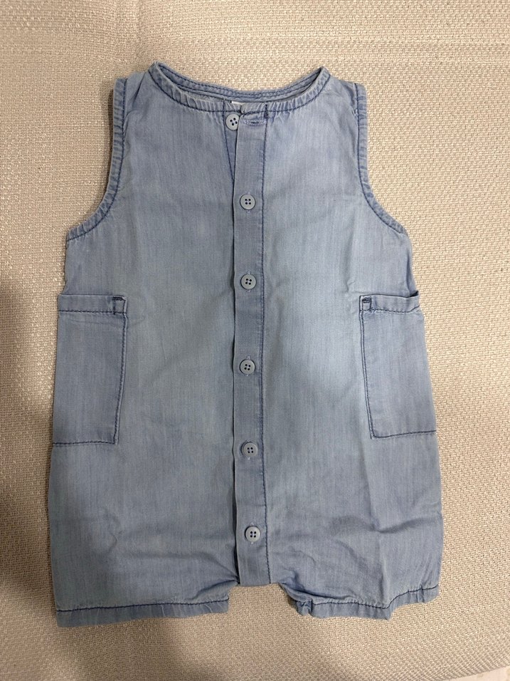 Mavi Kolsuz Denim Erkek Bebek Tulum - Görsel 2