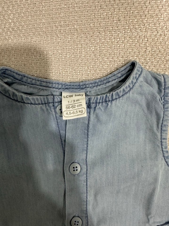 Mavi Kolsuz Denim Erkek Bebek Tulum - Görsel 3