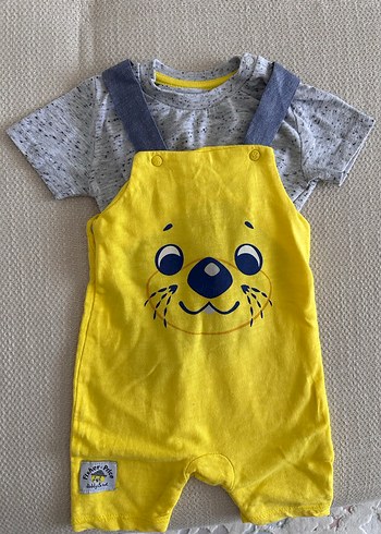 Gri Tişört ve Sarı Örme Erkek Çocuk Tulum - Görsel 2