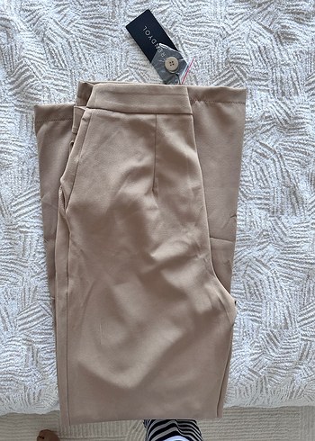 Bej Kadın Midi Kumaş Pantolon - Görsel 5