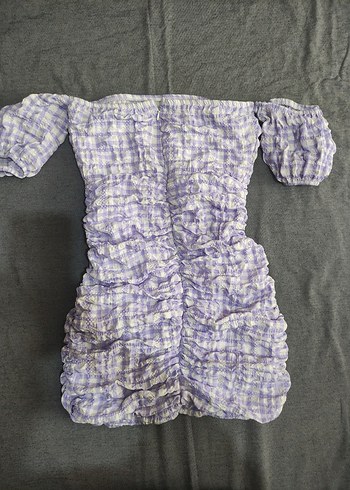 Lila Mini Elbise Ruffle Detaylı - Görsel 2