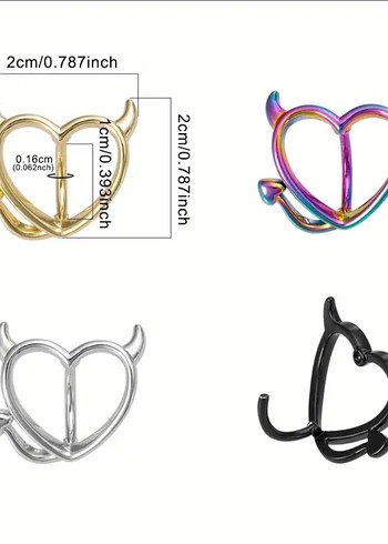 şeytan kalp göbek piercing - Görsel 3
