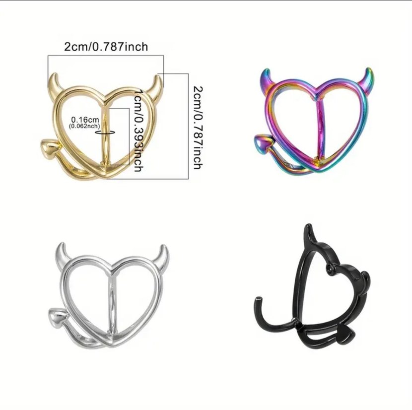 şeytan kalp göbek piercing - Görsel 3