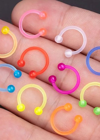 renkli plastik piercing - Görsel 2