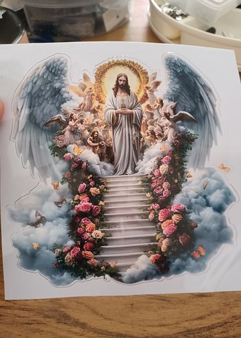 Melek Kanatlı İsa Figürü Sticker