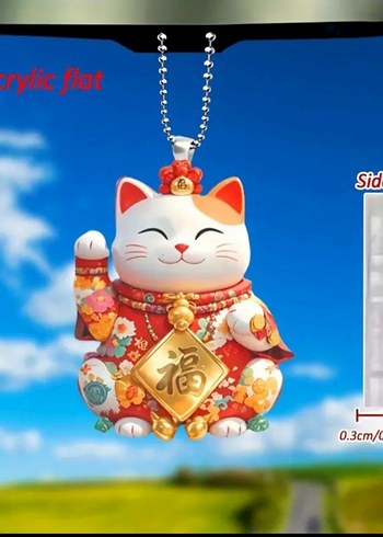 American Vintage maneki neko, şans neko askılı süs