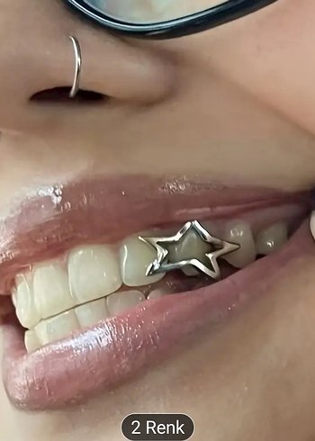Parlak Altın Yıldız Diş Piercing grillz