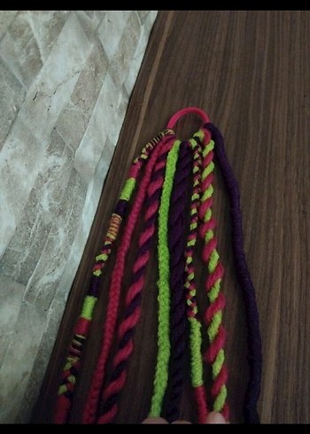 Renkli Örgülü Bohem 7 li rasta mix afrika