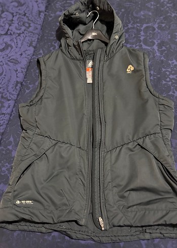 Siyah Kapüşonlu Fermuarlı kadın yelek - Görsel 4