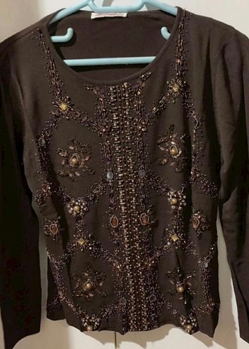 American Vintage Sikligin Ve Zarafetin Siyah Boncuklu Bluzu