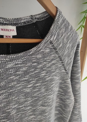 Gri Kadın Pamuklu Midi Triko Elbise - Görsel 2