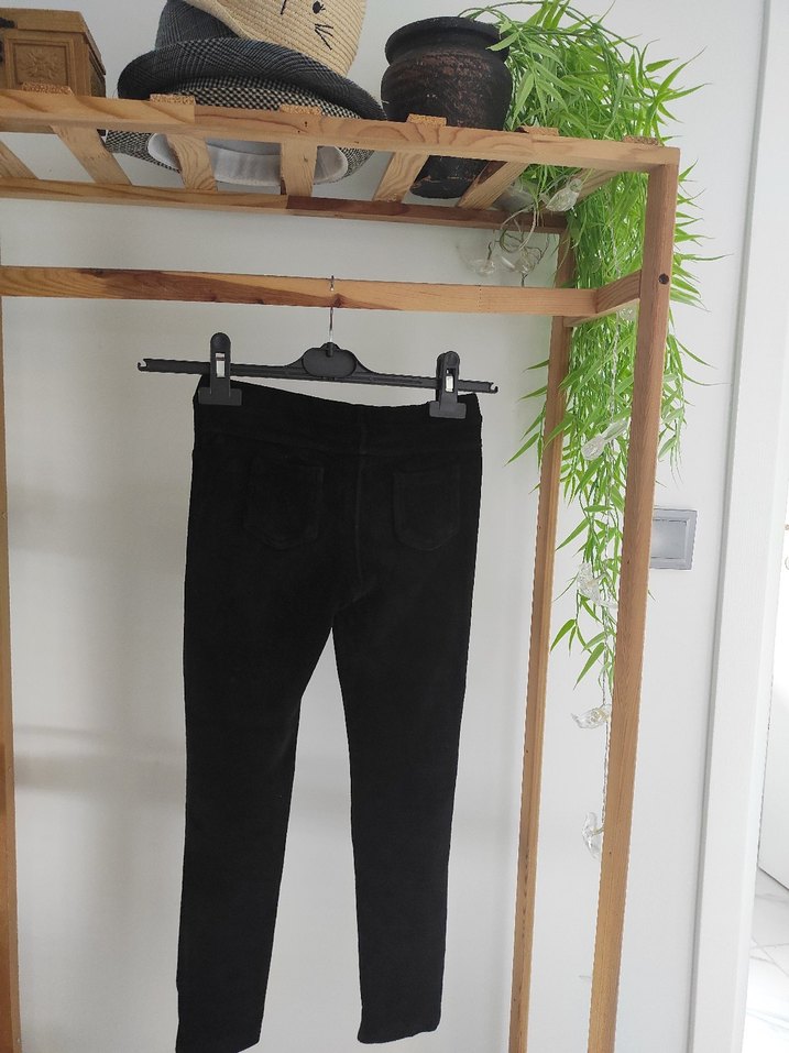 Siyah fitilli kışlık tayt - Görsel 4