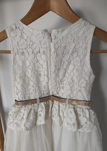 Kız Çocuk Dantel Detaylı Elbise - Görsel 5