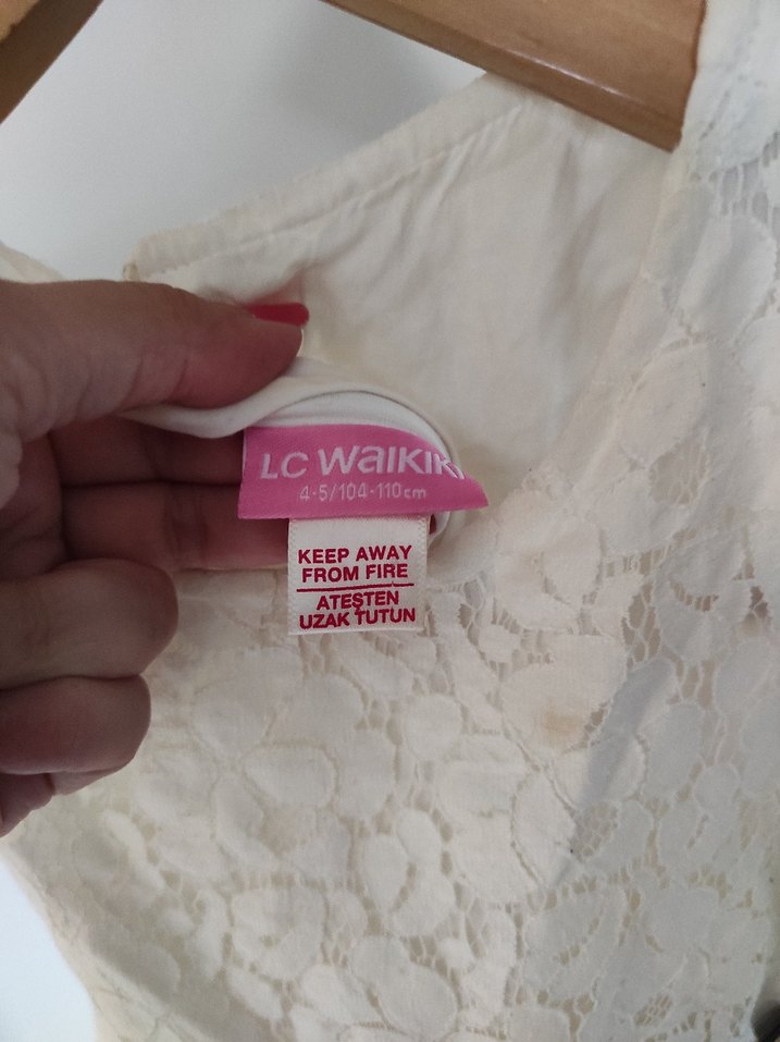 Kız Çocuk Dantel Detaylı Elbise - Görsel 3