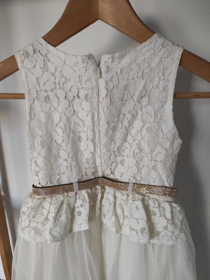 Kız Çocuk Dantel Detaylı Elbise - Görsel 5