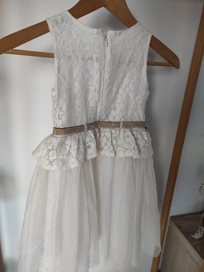 Kız Çocuk Dantel Detaylı Elbise - Görsel 4