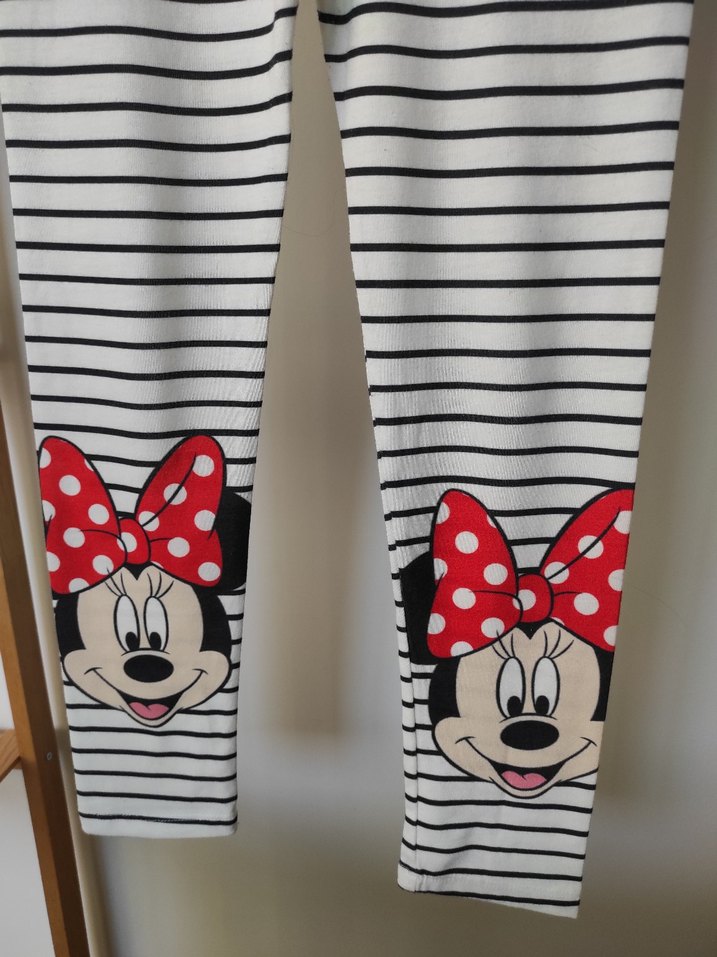 Kız Çocuk Çizgili Minnie Mouse Tayt - Görsel 2
