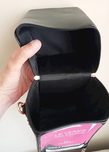 Zincir Detaylı Pembe Deri Kadın Çapraz Çanta - Görsel 3