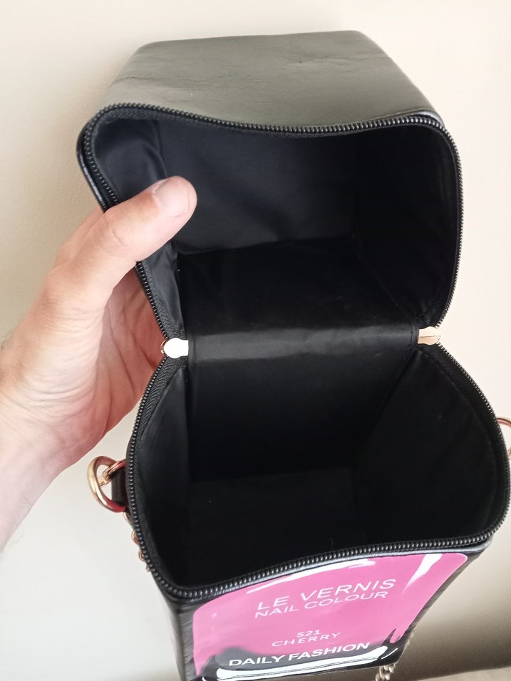 Zincir Detaylı Pembe Deri Kadın Çapraz Çanta - Görsel 3