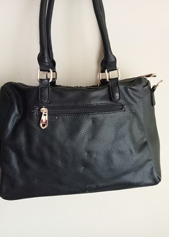 Payetli Siyah Deri Kadın Çanta - Görsel 2