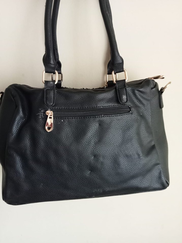 Payetli Siyah Deri Kadın Çanta - Görsel 2