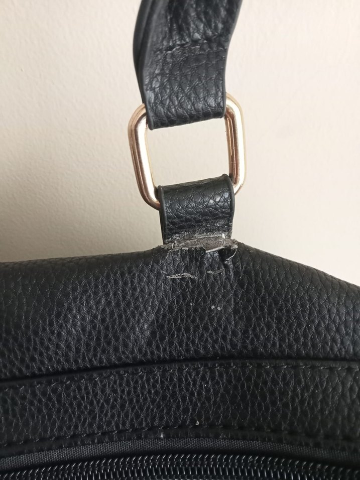 Payetli Siyah Deri Kadın Çanta - Görsel 5