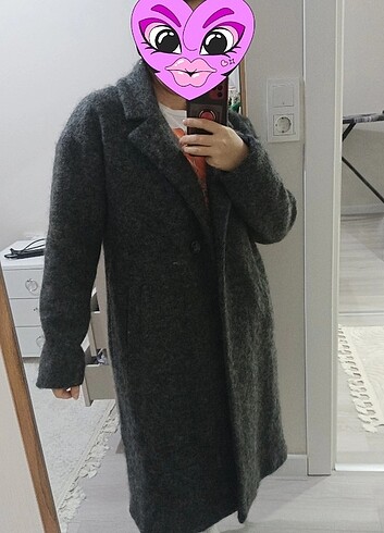 m Beden gri Renk Kırçıllı kaşe kaban