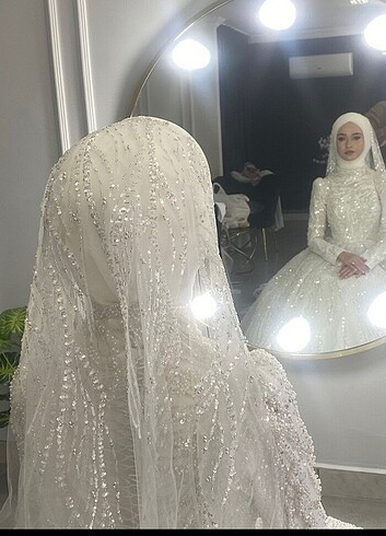 Özel işlemeli Gelin duvağı