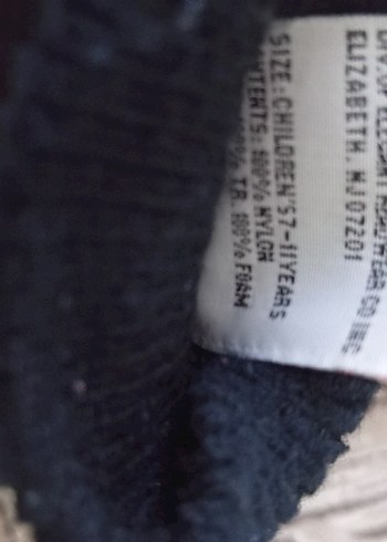 Çocuk Siyah Renkli Nakışlı Kar Eldiveni - Görsel 7