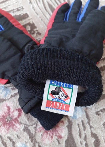 Çocuk Siyah Renkli Nakışlı Kar Eldiveni - Görsel 8